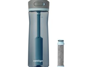 Contigo&reg; Wells Plastic Filter Water Bottle with AUTOSPOUT&reg; Straw Lid and Replacement Filter, 24 Oz.